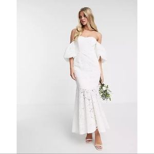 ASOS Edition Chelsea White Lace Wedding Dress BNWT